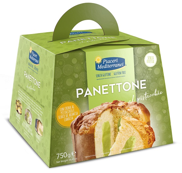 PIACERI MEDITERRANEI PANETTONE AL PISTACCHIO 750 G - famajoy.it