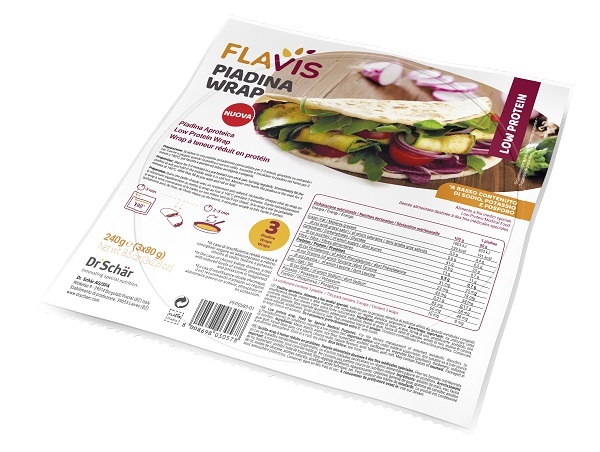 FLAVIS PIADINA WRAP APROTEICA 3 PEZZI DA 80 G - famajoy.it
