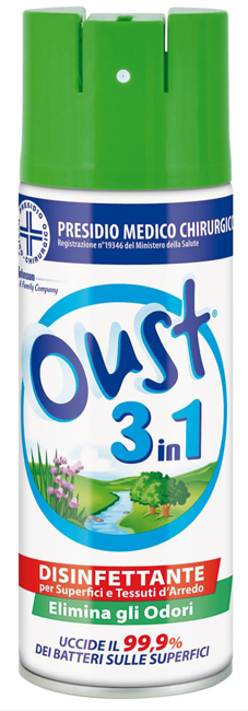 OUST 3 IN 1 DISINFETTANTE PER SUPERFICI E TESSUTI D'ARREDO 400 ML - famajoy.it