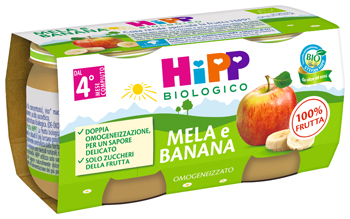 HIPP BIO OMOGENEIZZATO MELA/BANANA 2X80 G - famajoy.it