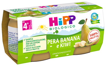 HIPP BIO OMOGENEIZZATO KIWI/BANANA/PERA 2X80 G - famajoy.it