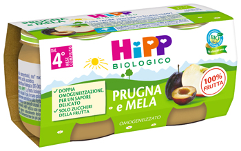 HIPP BIO OMOGENEIZZATO PRUGNA E MELA 2 X 80 G - famajoy.it