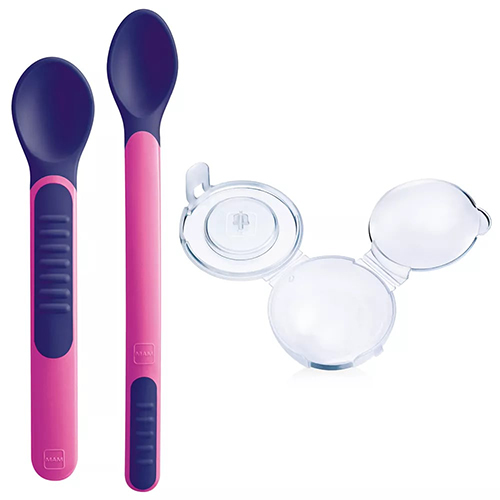 MAM HEAT SENSITIVE SPOONS & COVER 6+ FEMMINA - famajoy.it