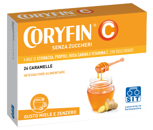 CORYFIN C SENZA ZUCCHERO MIELE ZENZERO 24 CARAMELLE - famajoy.it