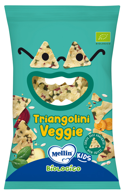 MELLIN SNACK BIO TRIANGOLINI VEGGIE 30 G - famajoy.it