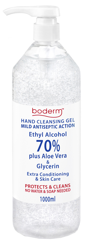 BODERM HAND CLEANSING GEL 70% 1 LITRO CON DISPENSER - famajoy.it