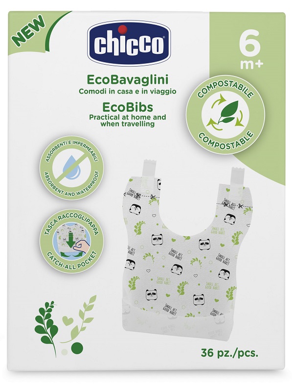 CHICCO BAVAGLINI MONOUSO COMPOSTABILI 36 PEZZI - famajoy.it