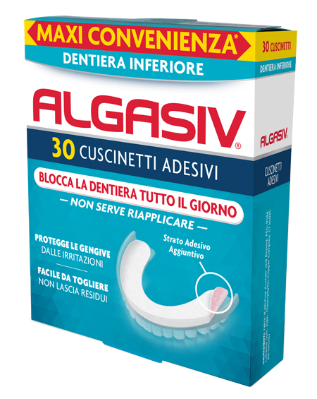 ALGASIV ADESIVO PER PROTESI DENTARIA INFERIORE 30 PEZZI - famajoy.it