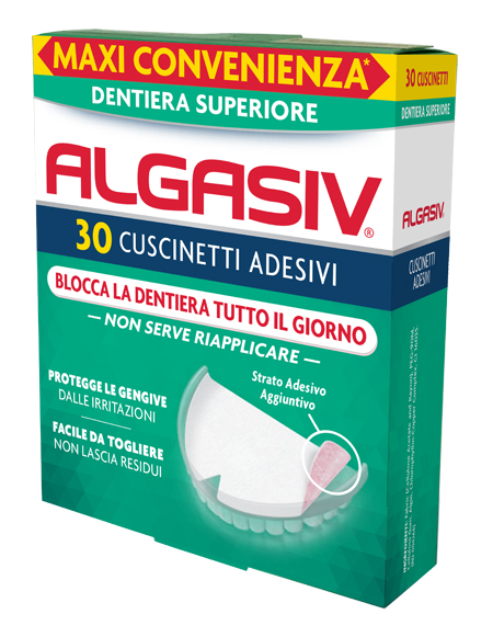 ALGASIV ADESIVO PER PROTESI DENTARIA SUPERIORE 30 PEZZI - famajoy.it