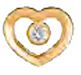 ORECCHINI HEART GOLDEN SOLITAIRE SWAROVSKI 9 MM - famajoy.it