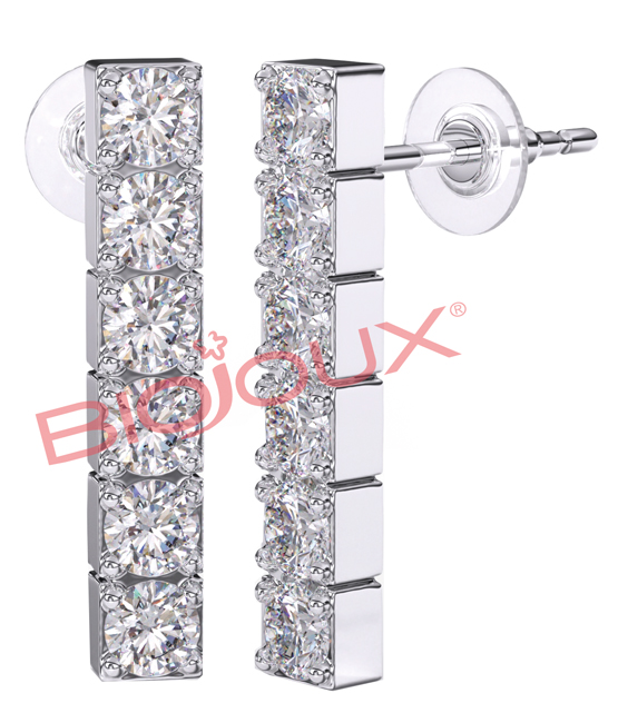 ORECCHINI IN-LINE ZIRCONS 18MM - famajoy.it