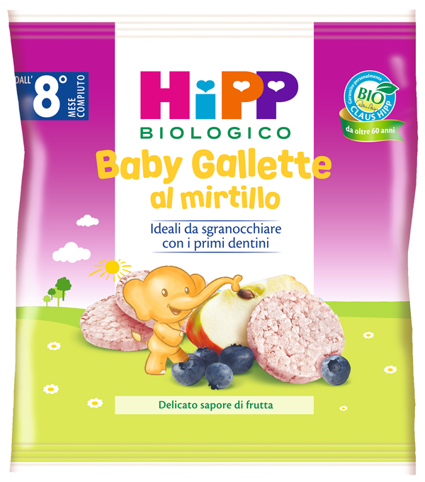 HIPP BABY GALLETTE DI RISO AL MIRTILLO 30 G - famajoy.it