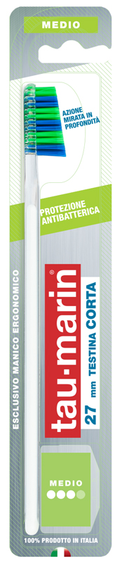 TAUMARIN PROFESSIONAL SPAZZOLINO 27 MEDIO TESTINA CORTA PROTEZIONE ANTIBATTERICA - famajoy.it