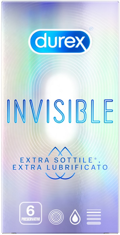 DUREX INVISIBLE EXTRA LUBRIFICANTE 6 PEZZI - famajoy.it