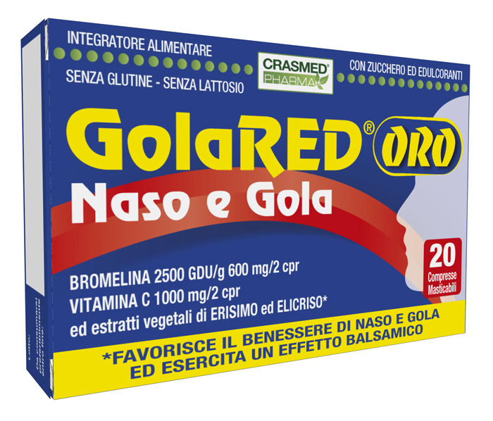 GOLARED ORO NASO E GOLA 20 COMPRESSE MASTICABILI - famajoy.it