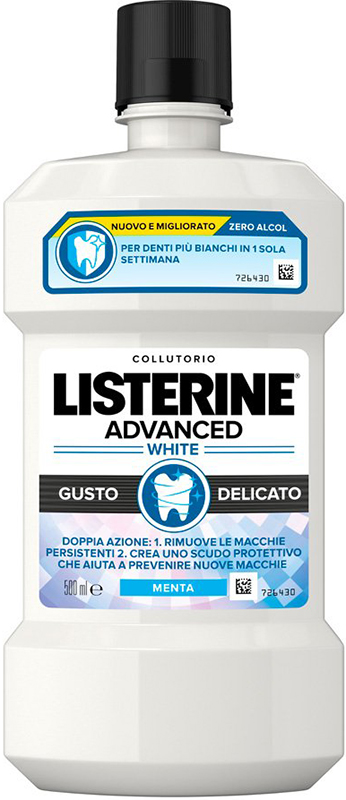 LISTERINE ADVANCED WHITE 500 ML GUSTO DELICATO - famajoy.it