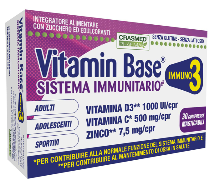 VITAMIN BASE SISTEMA IMMUNITARIO 30 COMPRESSE MASTICABILI - famajoy.it