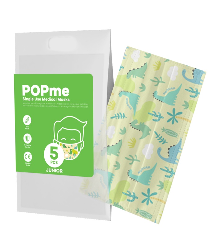 POPME MASK CHIRURGICA BABY DINO 5 PEZZI - famajoy.it
