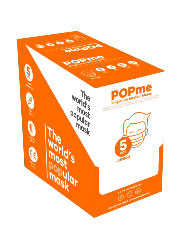 POPME MASK CHIRURGICA BABY ORANGE 5 PEZZI - famajoy.it