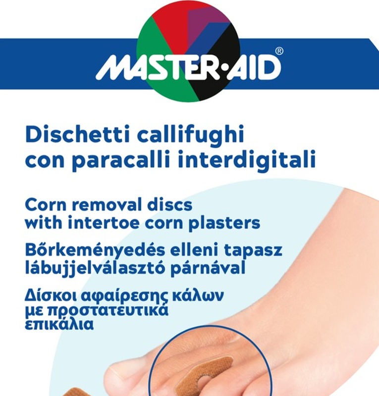 DISCHETTO CALLIFUGO 6 PEZZI + PARACALLO 6 PEZZI INTERDIGITALI MASTER-AID FOOTCARE B5 - famajoy.it