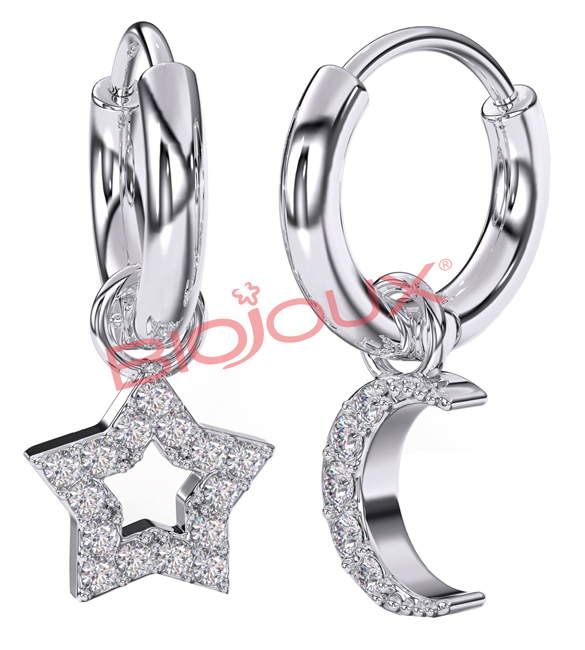 BJT228 ORECCHINO STAR&MOON HEART - famajoy.it
