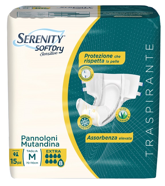 PANNOLONE MUTANDINA SERENITY SD SENSITIVE EXTRA M 15 PEZZI - famajoy.it
