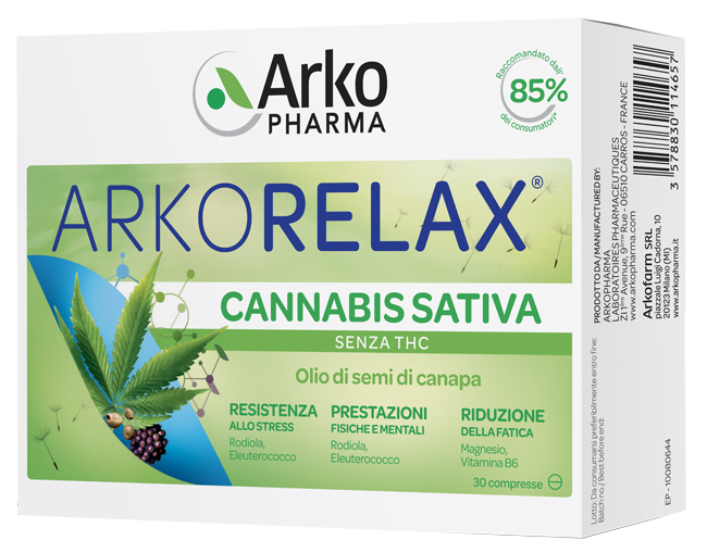 ARKORELAX CANNABIS SATIVA 30 COMPRESSE - famajoy.it