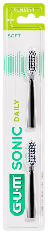 GUM SONIC DAILY SPAZZOLINO BATTERIA REFILL BLACK 2 PEZZI - famajoy.it