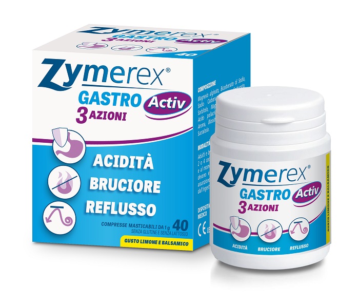 ZYMEREX GASTRO ACTIV 3 AZIONI 40 COMPRESSE MASTICABILI - famajoy.it