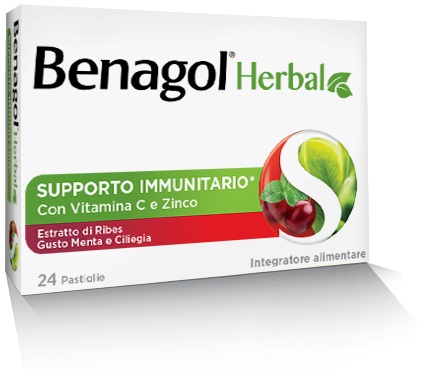 BENAGOL HERBAL MENTA E CILIEGIA 24 PASTIGLIE - famajoy.it