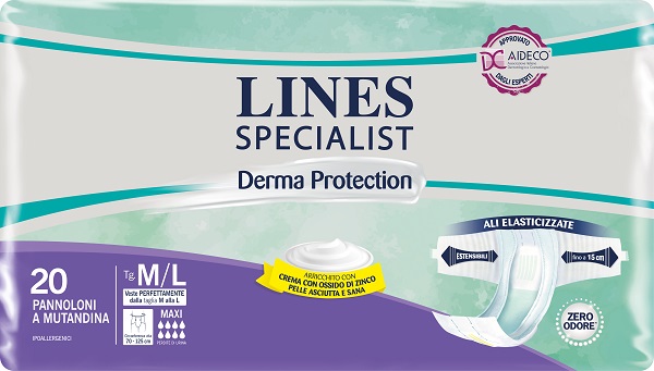 PANNOLONE A MUTANDINA LINES SPECIALIST DERMA MAXI M/L 20 PEZZI - famajoy.it