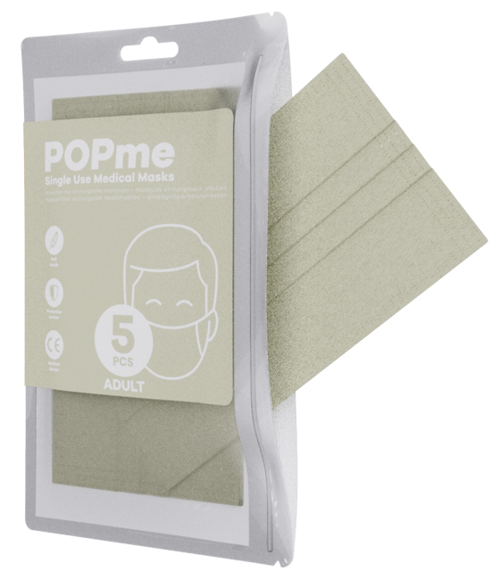 POPME MASCHERINA CHIRURGICA TIPO IIR SABBIA BUSTA 5 PEZZI - famajoy.it