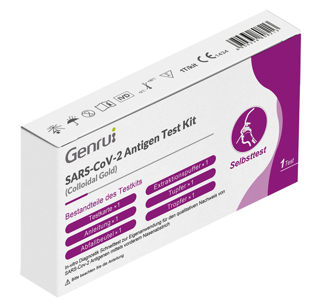 TEST ANTIGENICO RAPIDO COVID-19 GENRUI AUTODIAGNOSTICO DETERMINAZIONE QUALITATIVA ANTIGENI SARS-COV-2 IN TAMPONI NASALI MEDIANTE IMMUNOCROMATOGRAFIA - famajoy.it