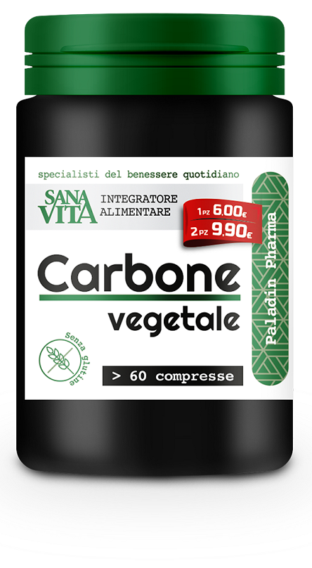 SANAVITA CARBONE VEGETALE 60 COMPRESSE - famajoy.it