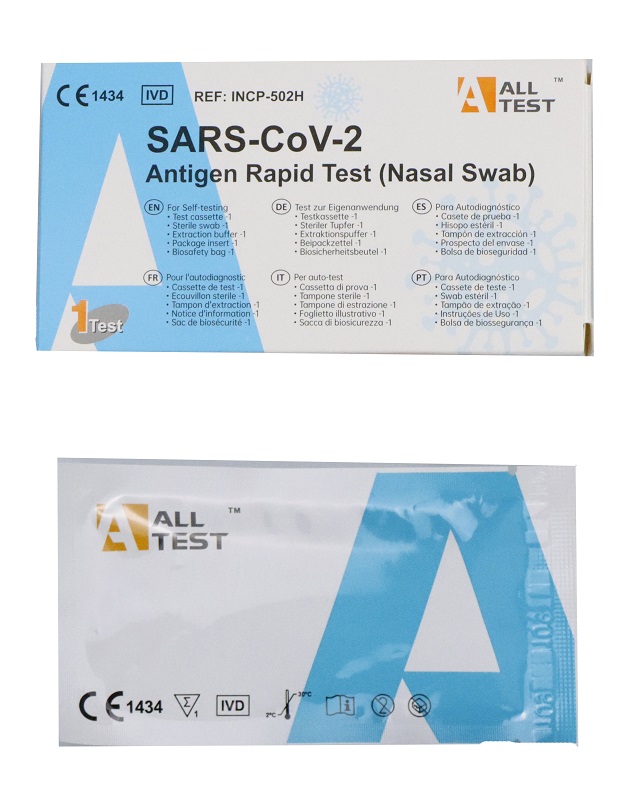 TEST ANTIGENICO RAPIDO COVID-19 ALLTEST AUTODIAGNOSTICO DETERMINAZIONE QUALITATIVA ANTIGENI SARS-COV-2 IN TAMPONI NASALI MEDIANTE IMMUNOCROMATOGRAFIA - famajoy.it