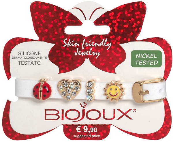 BJB009 BRACCIALE SILIC BIANCO GOLD PLATED - famajoy.it