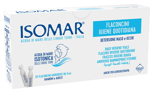 ISOMAR SOLUZIONE ISOTONICA ACQUA MARE IGIENE QUOTIDIANA 20 FLACONCINI MONODOSE 5 ML - famajoy.it