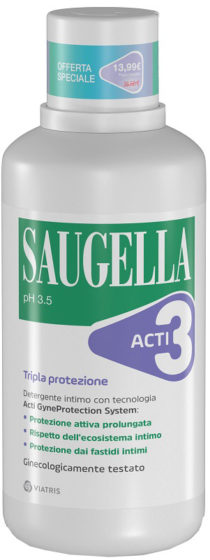 SAUGELLA ACTI3 DETERGENTE INTIMO 500 ML TAGLIO PREZZO - famajoy.it