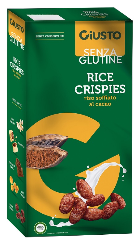 GIUSTO SENZA GLUTINE RICE CRISPIES CACAO 250 G - famajoy.it