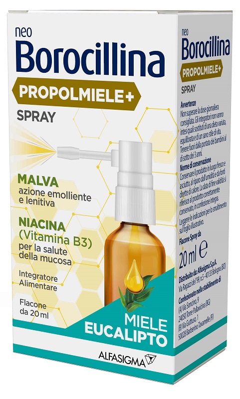 NEOBOROCILLINA PROPOLMIELE+ SPRAY MIELE EUCALIPTO 20 ML - famajoy.it