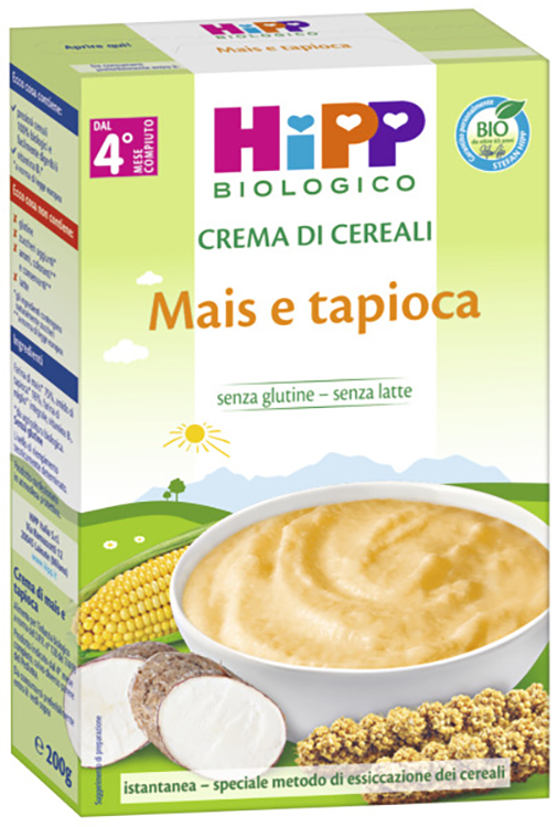 HIPP BIO CREMA CEREALI MAIS/TAPIOCA 200 G - famajoy.it