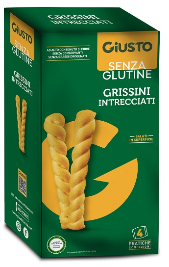 GIUSTO SENZA GLUTINE INTRECCIATI GRISSINI 180 G - famajoy.it