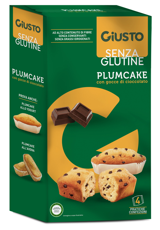 GIUSTO SENZA GLUTINE PLUMCAKE CON GOCCE DI CIOCCOLATO 160 G - famajoy.it