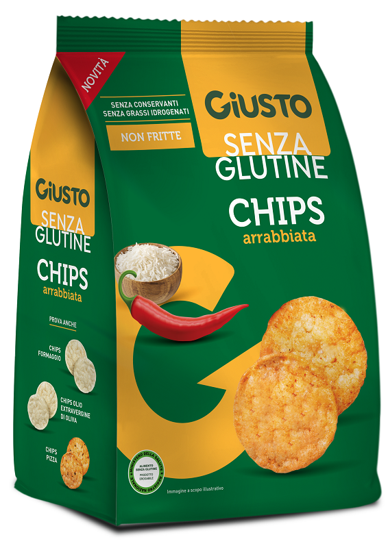 GIUSTO SENZA GLUTINE CHIPS ARRABBIATA 40 G - famajoy.it