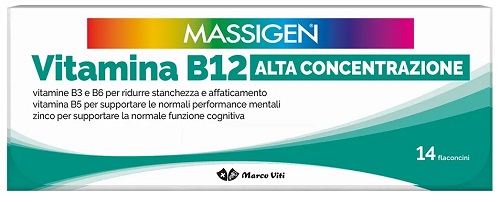 MASSIGEN VITAMINA B12 ALTA CONCENTRAZIONE 14 FLACONCINI - famajoy.it
