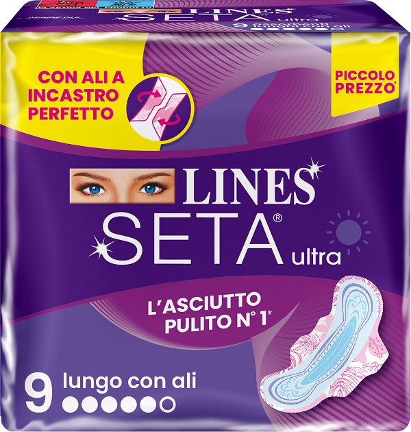 LINES SETA ULTRA ASSORBENTI LUNGO ALI DWCT 9 PEZZI - famajoy.it
