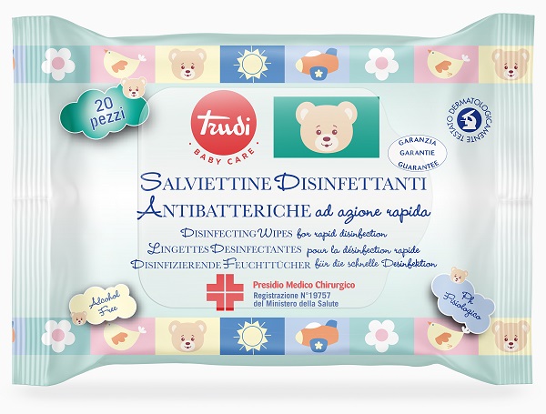 TRUDI BABY CARE SALVIETTINE DISINFETTANTI PMC 20 PEZZI - famajoy.it